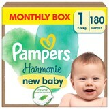 Pampers Harmonie, luiers, maat 1, 2-5 kg, 180 stuks