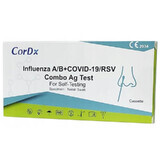 CorDx Influenza A/B + COVID-19/RSV Combo Ag, antigeentest voor 4 virussen, 1 st