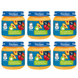 Gerber dessertset, appelmousse met perzik, na 4 maanden, 6 x 125 g