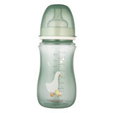 Canpol Babies EasyStart, anticólico, biberón boca ancha, Goose, a partir de 3 meses, 240 ml