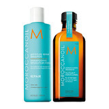 Repair Shampoo + Originele Behandelingsolie, 250 ml + 100 ml, Moroccanoil