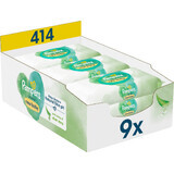 Pampers Harmonie New baby Aloe Vera, toallitas limpiadoras para bebés 9 x 46 pcs