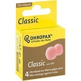 Ohropax Classic oorsmeer inleggers, wegwerp, doos van 4