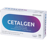 Glenmark Cetalgen 500 mg/200 mg, 20 tabletten