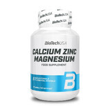 Calcium Zink Magnesium, 100 tabletten, BioTech USA