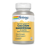 Calciu, Magneziu și Vitamina D Solaray, 90 capsule, Secom