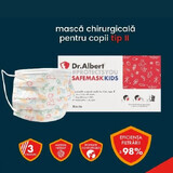 Mascherine chirurgiche monouso per bambini, 30 pz, Dr Albert