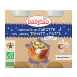Biologische wortel-, pasta- en tomatenpuree, +8maanden, 2X200g, BabyBio