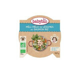 Purea Bio Menu di verdure, riso e salmone, +15 mesi, 260g, BabyBio