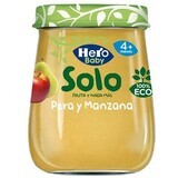 Biologische peer- en appelmoes Solo, +4 maanden, 120g, Hero Baby