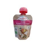 Pochette Purée de poire et de fleur d'oranger bio, 90 g, Babybio