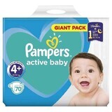 Windeln Active Baby Nr. 4+, 10- 15 kg, 70 Stück, Pampers