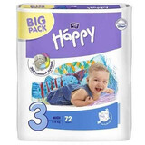 Couche Middy No. 3, 5-9 kg, 72 pièces, Happy