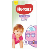 Pantaloni per pannolini Ragazza n. 4, 9-14 kg, 52 pezzi, Huggies