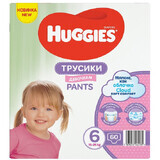 Culotte de protection Soft Comfort Girl No. 6, 15-25 kg, 60 pièces, Huggies