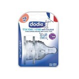 Set di 2 tettarelle in silicone con collo largo per l'iniziazione anticolica, Debit 3,+6 mesi, Dodie