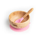 Set bol et cuillère en bambou, Pink, Oaki