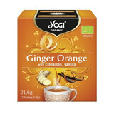 Biologische thee met sinaasappel, gember, kaneel en vanille Ginger Orange, 12 tassen, Yogi Tea