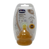 Fysiologische anti-koliek rubberen speen voor flesvoeding, 2 stuks, +6 maanden Original Touch, Chicco