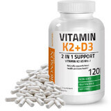 Vitamine K2 90 mcg + Vitamine D3 5000 IU, 120 capsules, Bronson Laboratories