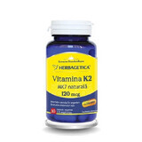 Natuurlijke vitamine K2 MK7 120mcg, 30 capsules, Herbagetica