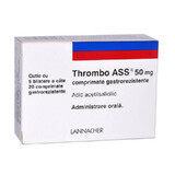 Thrombo Ass 50mg, 100 comprimés gastro-résistants, Lannacher