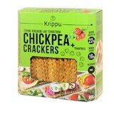 Crackers bio sans gluten aux pois chiches et tomates, 80 g, Krippu