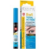 Corector sprancene cu hena 8 in 1 Total Action, 10 ml, Eveline Cosmetics