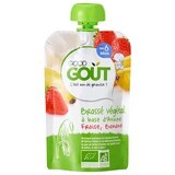 Iaurt vegetal Bio din lapte de ovaz cu banane si capsuni, +6 luni, 90 g, Good Gout