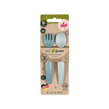 Ensemble de couverts pour bébé Eat Green, cuillère et fourchette, 9 mois et +, Nip