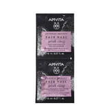 Maschera viso con argilla rosa per pelli sensibili, 2 x 8 ml, Apivita