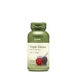 Gnc Herbal Plus Drievoudige Ginseng, Gestandaardiseerd Extract van 3 Soorten Ginseng, 100 Cps