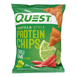 Quest Eiwitchips in tortillavorm, met chili-limoensmaak, 32 g