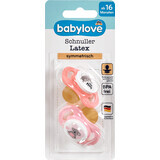 Ciuccio Babylove Latex a forma simmetrica da 16 mesi varie varianti, 2 pz