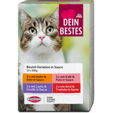 Dein Bestes croquettes pour chat viande & poisson en sauce 12*100g, 1200 g