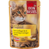 Dein Bestes busta cibo umido per gatti pollame carne e uova, 85 g