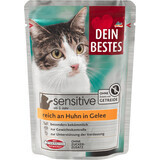 Dein Bestes Sachet Katzennassfutter Hühnerfleisch in Gelee, 100 g