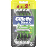 Gillette B3 Sensitive scheermes, 8 stuks