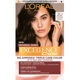 Loreal Paris EXCELLENCE CREME Tintura permanente 2U marrone più scuro, 1 pz