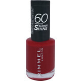 Rimmel London Smalto per Unghie 60 Secondi Super Shine 313 Feisty Red, 8 ml