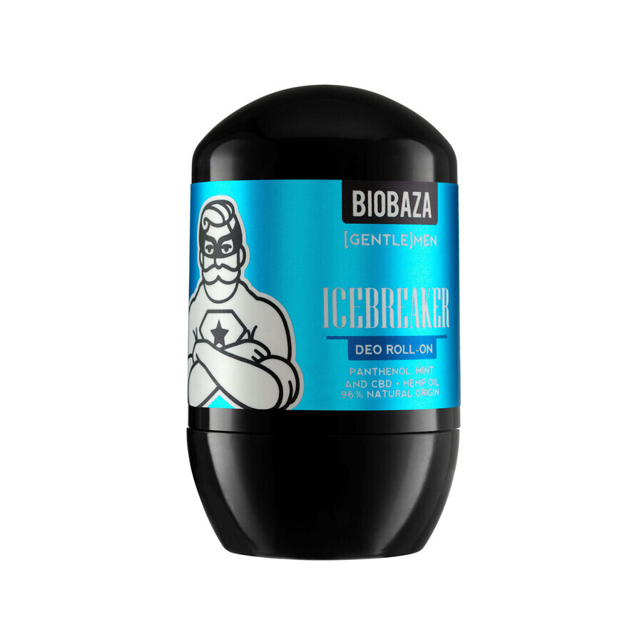 Déodorant roll-on naturel sans aluminium pour hommes à l'huile de pin et à la menthe, ICEBREAKER, Biobaza, 50 ml