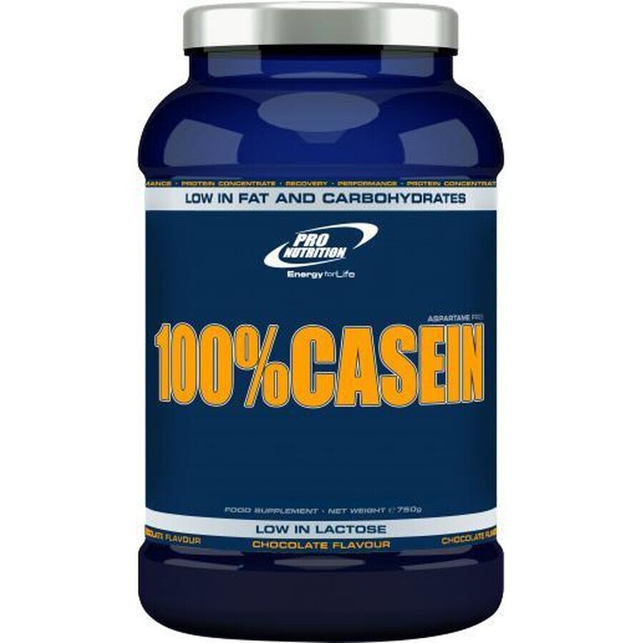 100% Caseïne met chocoladesmaak, 750 g, Pro Nutrition