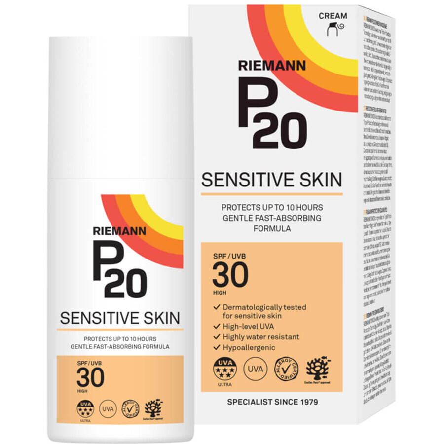 Gevoelige gezichts- en lichaamscrème met SPF 30, RIEMANN P20, 200 ml