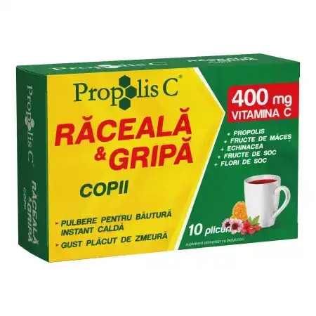 Propolis C raceala si gripa copii, 10 plicuri, Fiterman Pharma