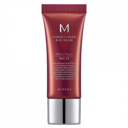 BB Cream M Perfect Cover SPF42/PA+++, 20 ml, kleur 27, Missha