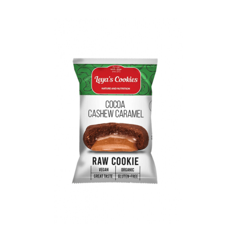 Leya's Bio Cashew, Caramel en Cacao Koekjes, 25 g, Leya's