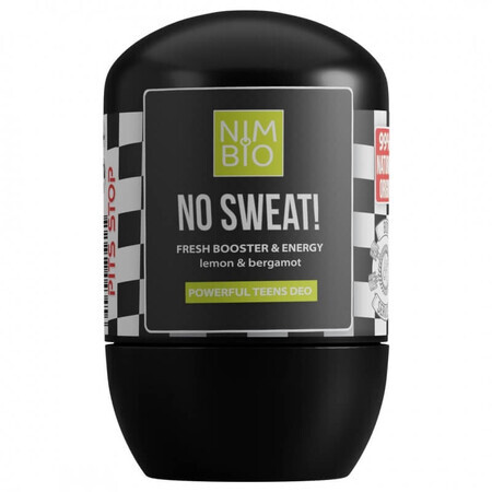 No Sweat natuurlijke deodorantroller voor tieners, 50 ml, Nimbio