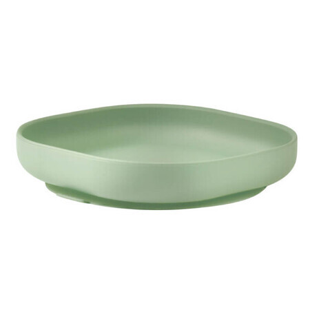 Assiette en silicone avec ventouse, vert sauge, Beaba