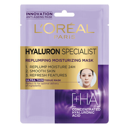 Hyaluron Specialist Anti-Wrinkle Moisturizing Serum Mask, 30 gr, Loreal
