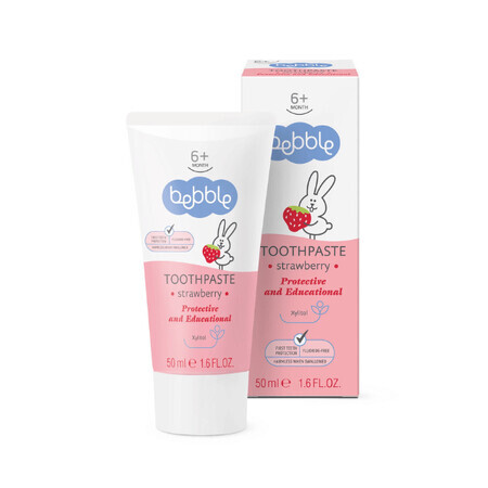 Dentifricio al gusto di fragola, + 6 mesi, 50 ml, Bebble